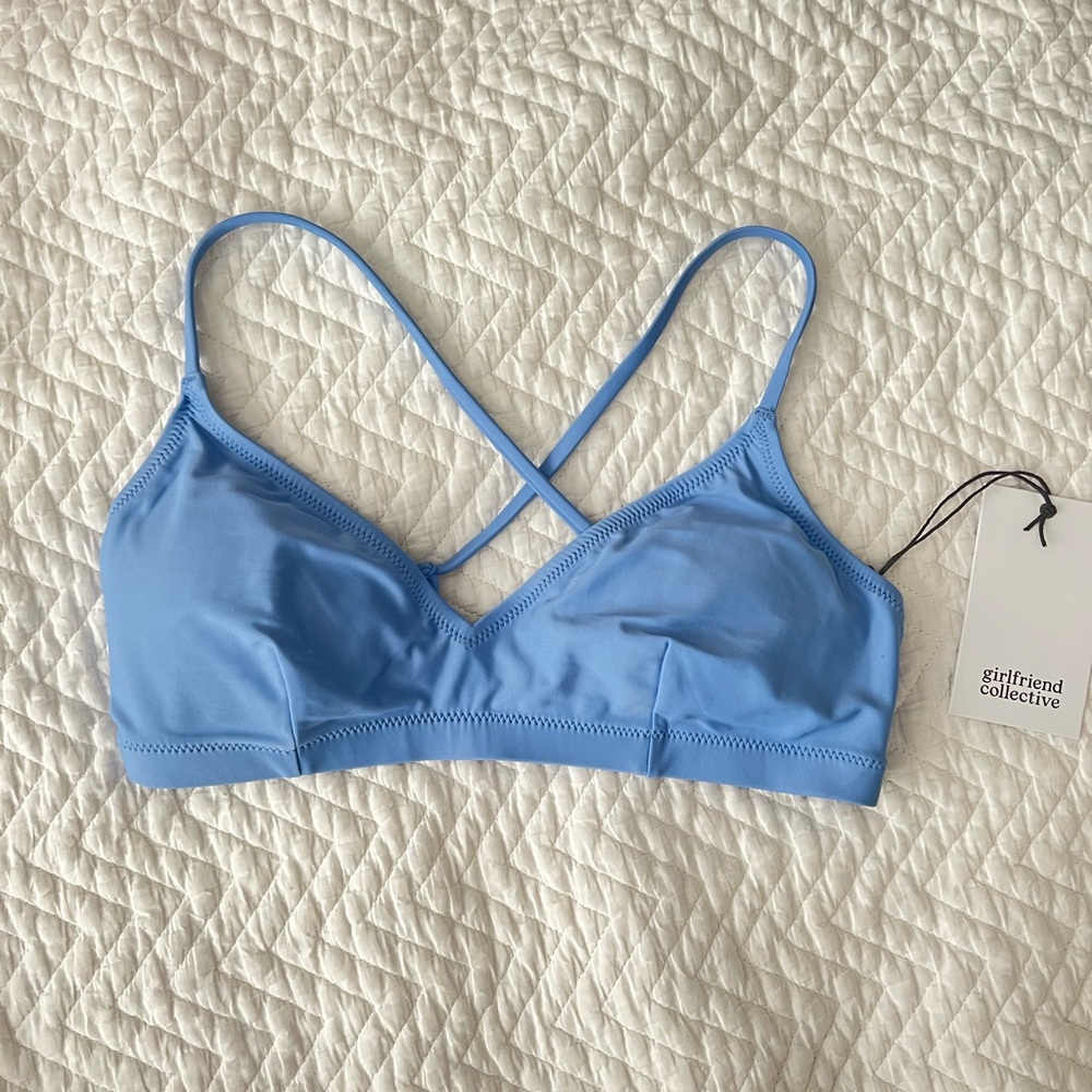 NWT Girlfriend Collective Periwinkle Blue Bikini Top Size S